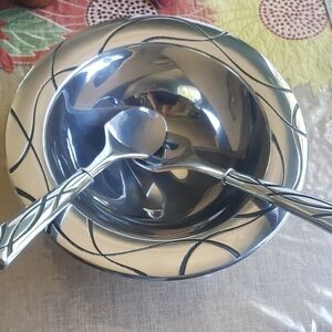 Lenox Vibe Serving Metal Bowl and Spoon Set